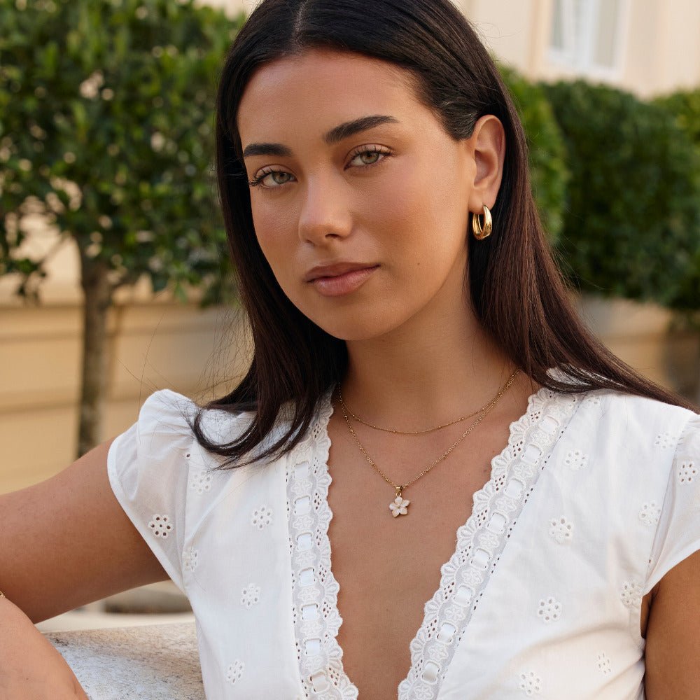Blush Pink Sakura Gold-Tone Necklace
