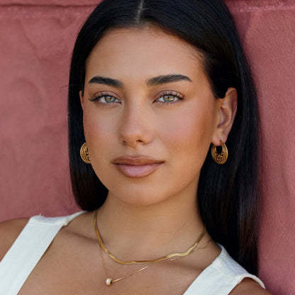 Boho Gold-Tone Hoop Earrings