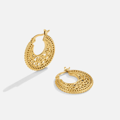 Boho Gold-Tone Hoop Earrings