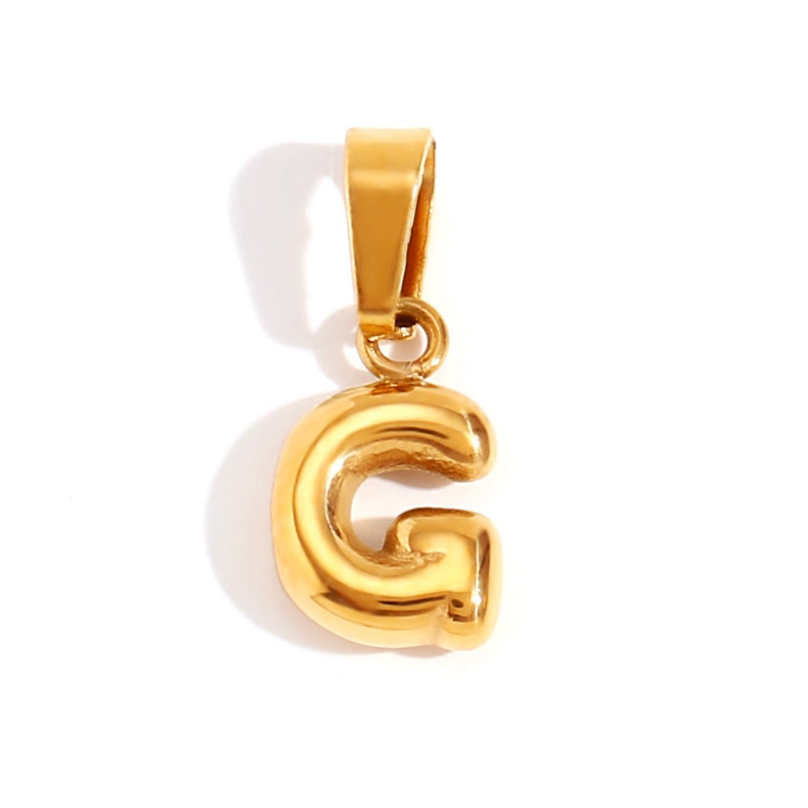 Bubble Letter Initial Necklace
