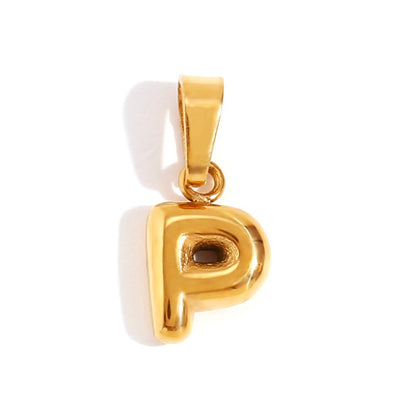 Bubble Letter Initial Necklace