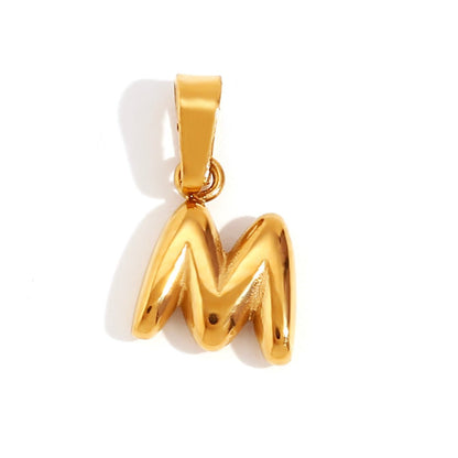 Bubble Letter Initial Necklace