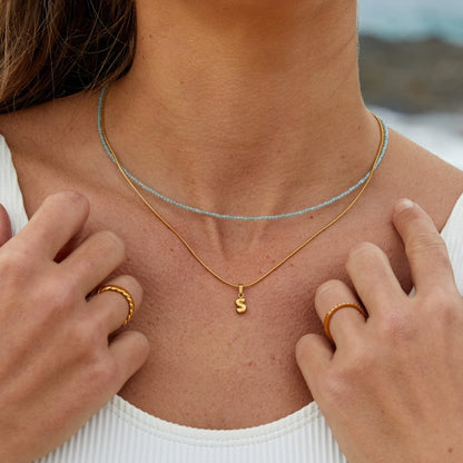 Bubble Letter Initial Necklace
