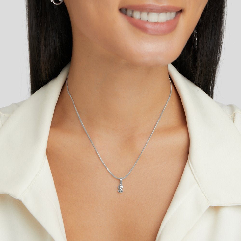 Bubble Letter Pendant Necklace