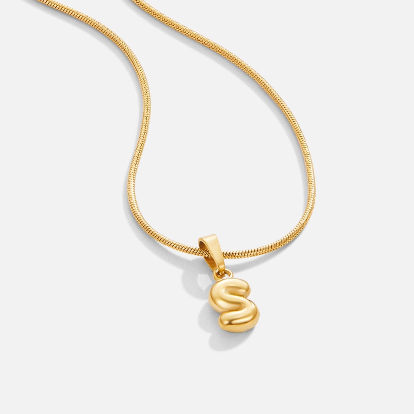 Bubble Letter Initial Necklace