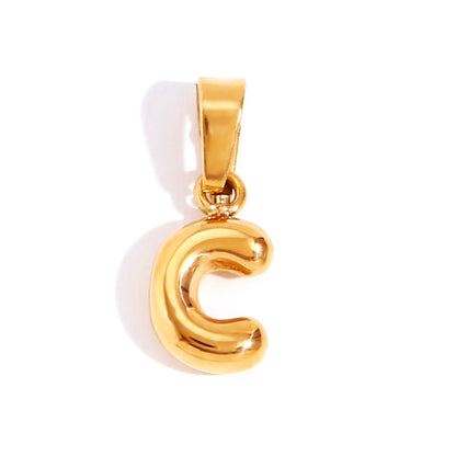 Bubble Letter Initial Necklace