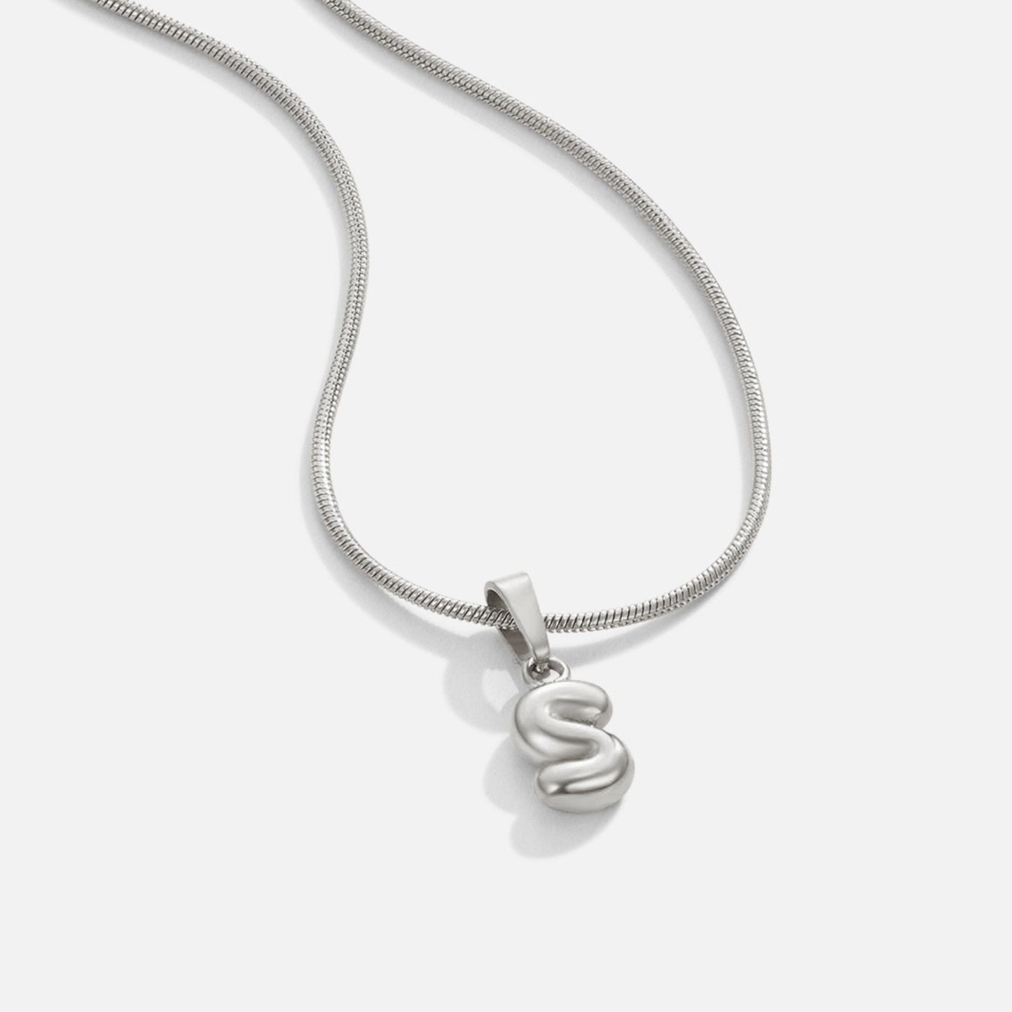 Bubble Letter Pendant Necklace