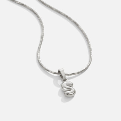 Bubble Letter Pendant Necklace