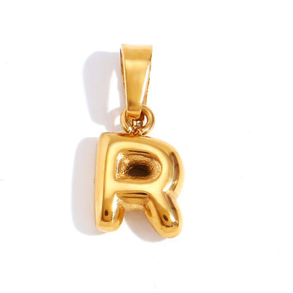 Bubble Letter Initial Necklace
