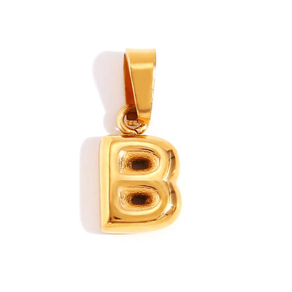 Bubble Letter Initial Necklace