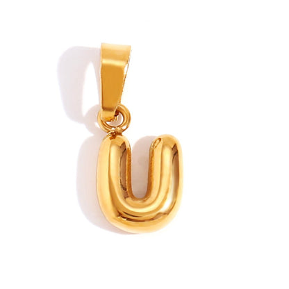 Bubble Letter Initial Necklace