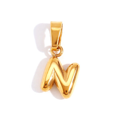 Bubble Letter Initial Necklace