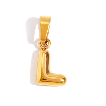 Bubble Letter Initial Necklace