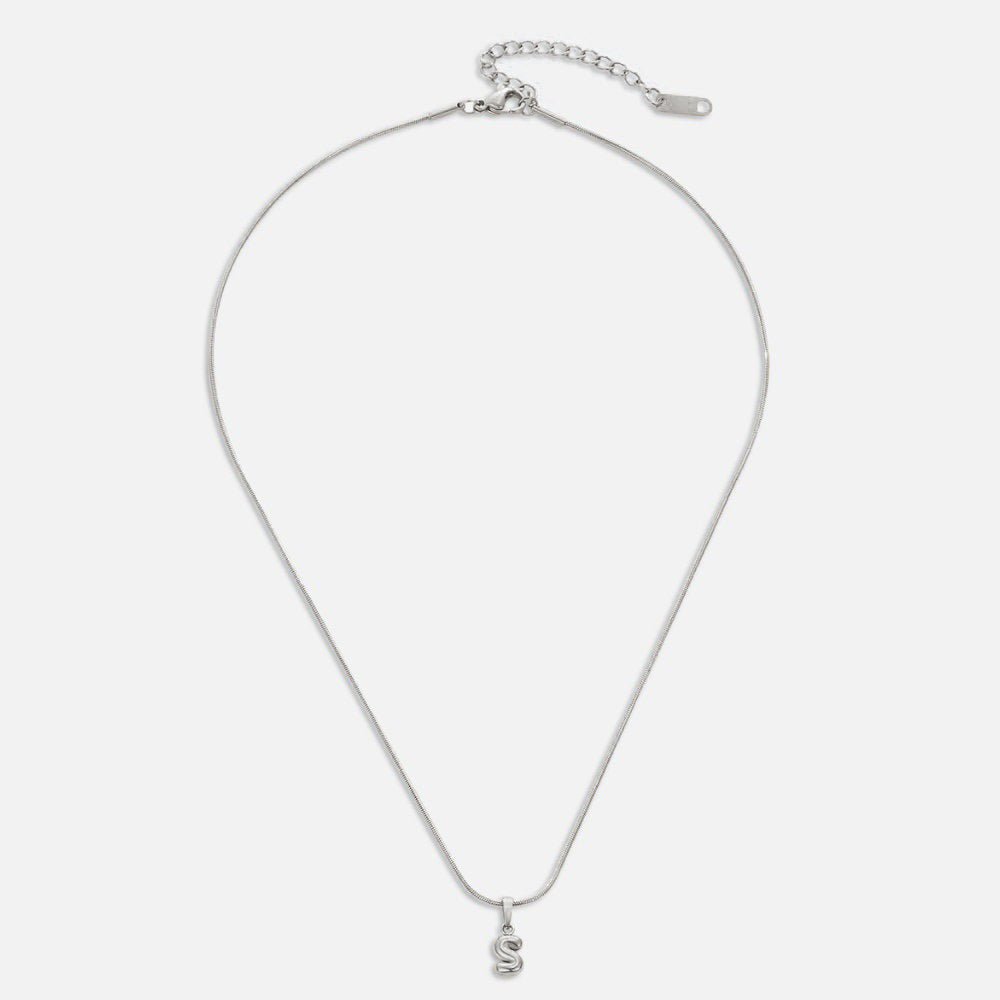 Bubble Letter Pendant Necklace