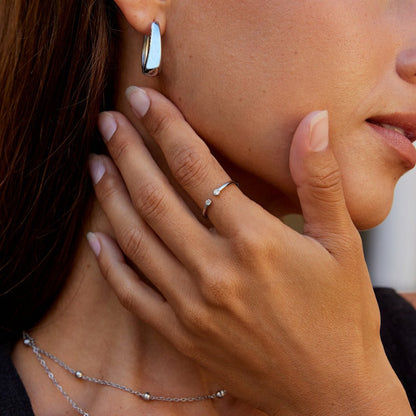 Cali Silver-Tone Crystal Ring