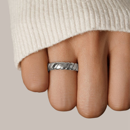 Calira Twisted Infinity Silver-Tone Ring