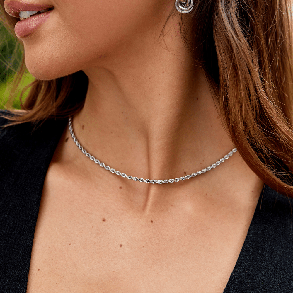 Calla Silver-Tone Twisted Chain Necklace