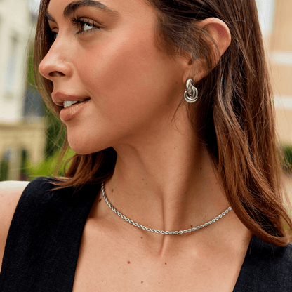 Calla Silver-Tone Twisted Chain Necklace