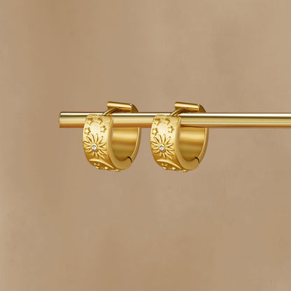Celestial Gold-Tone Hoop Earrings