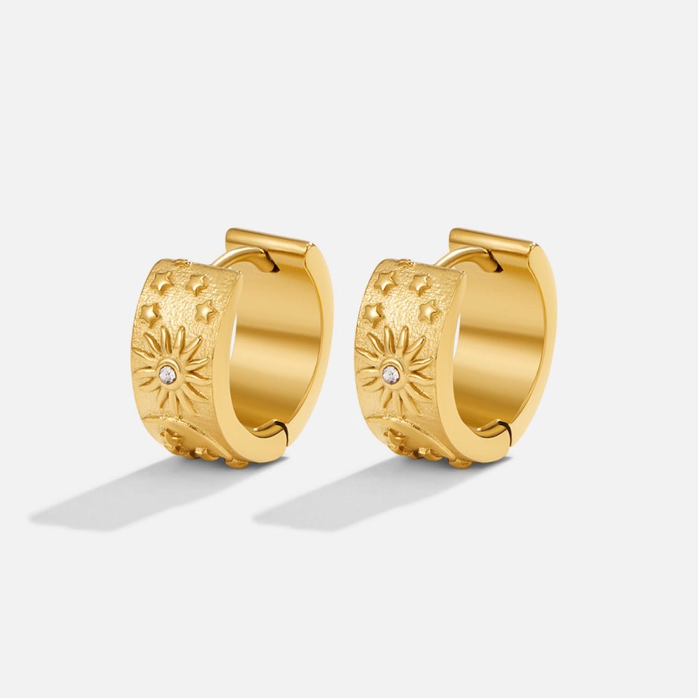Celestial Gold-Tone Hoop Earrings
