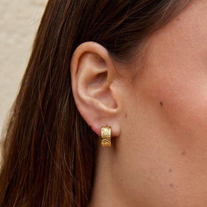 Celestial Gold-Tone Hoop Earrings