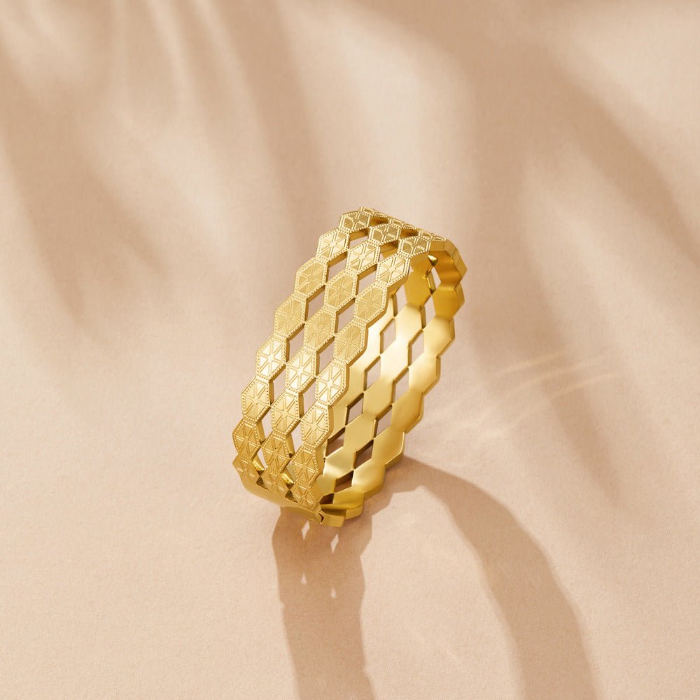 Celine Geometric Gold-Tone Bangle