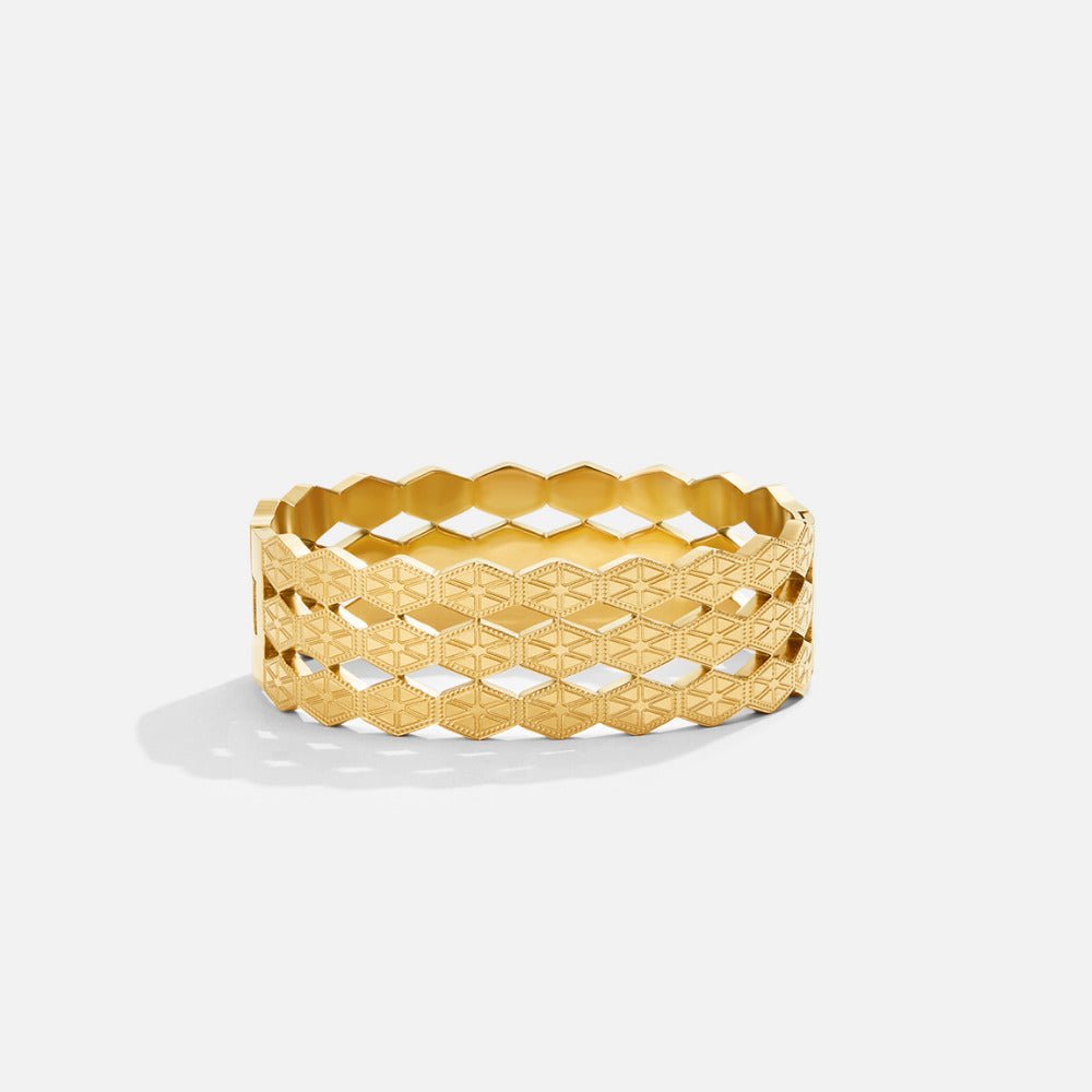Celine Geometric Gold-Tone Bangle
