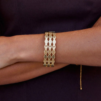 Celine Geometric Gold-Tone Bangle
