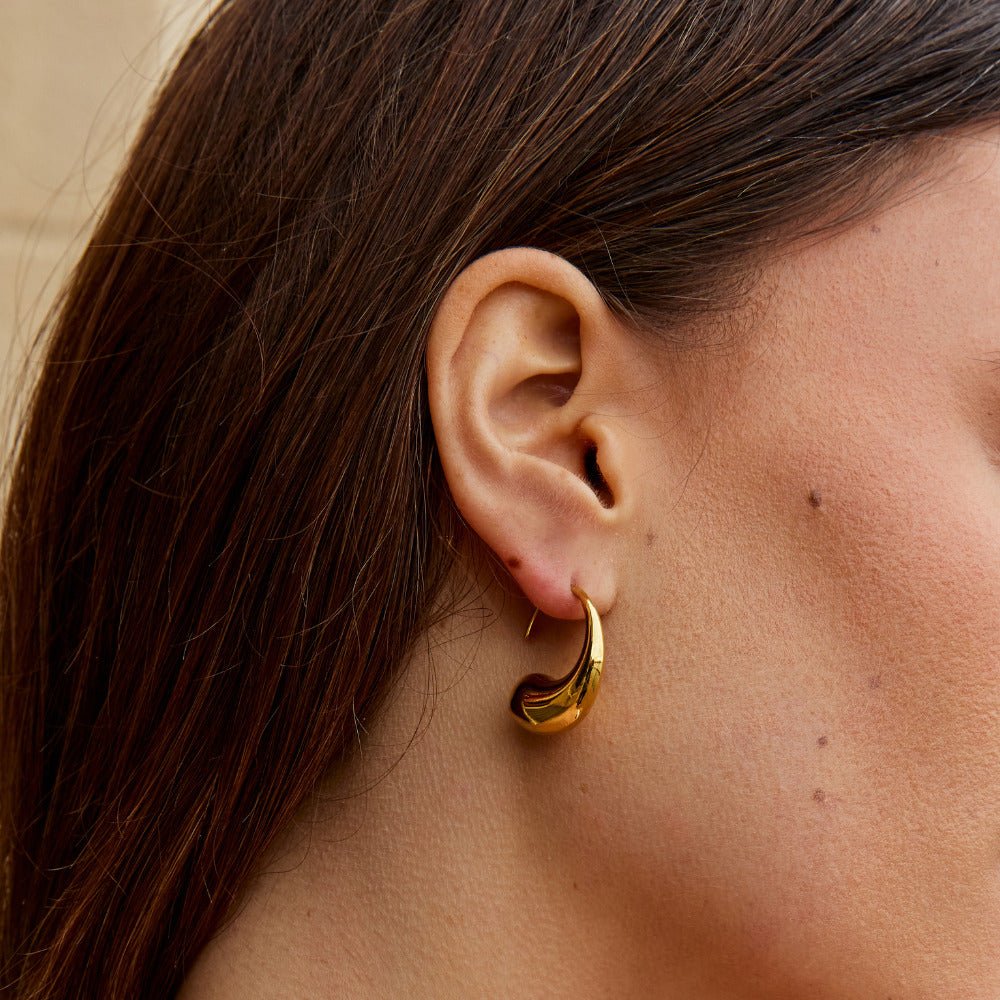 Bold Gold-Tone Teardrop Earrings