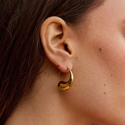 Bold Gold-Tone Teardrop Earrings