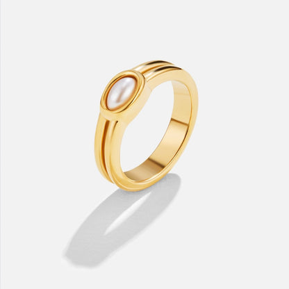 Chunky Pearl Gold-Tone Ring