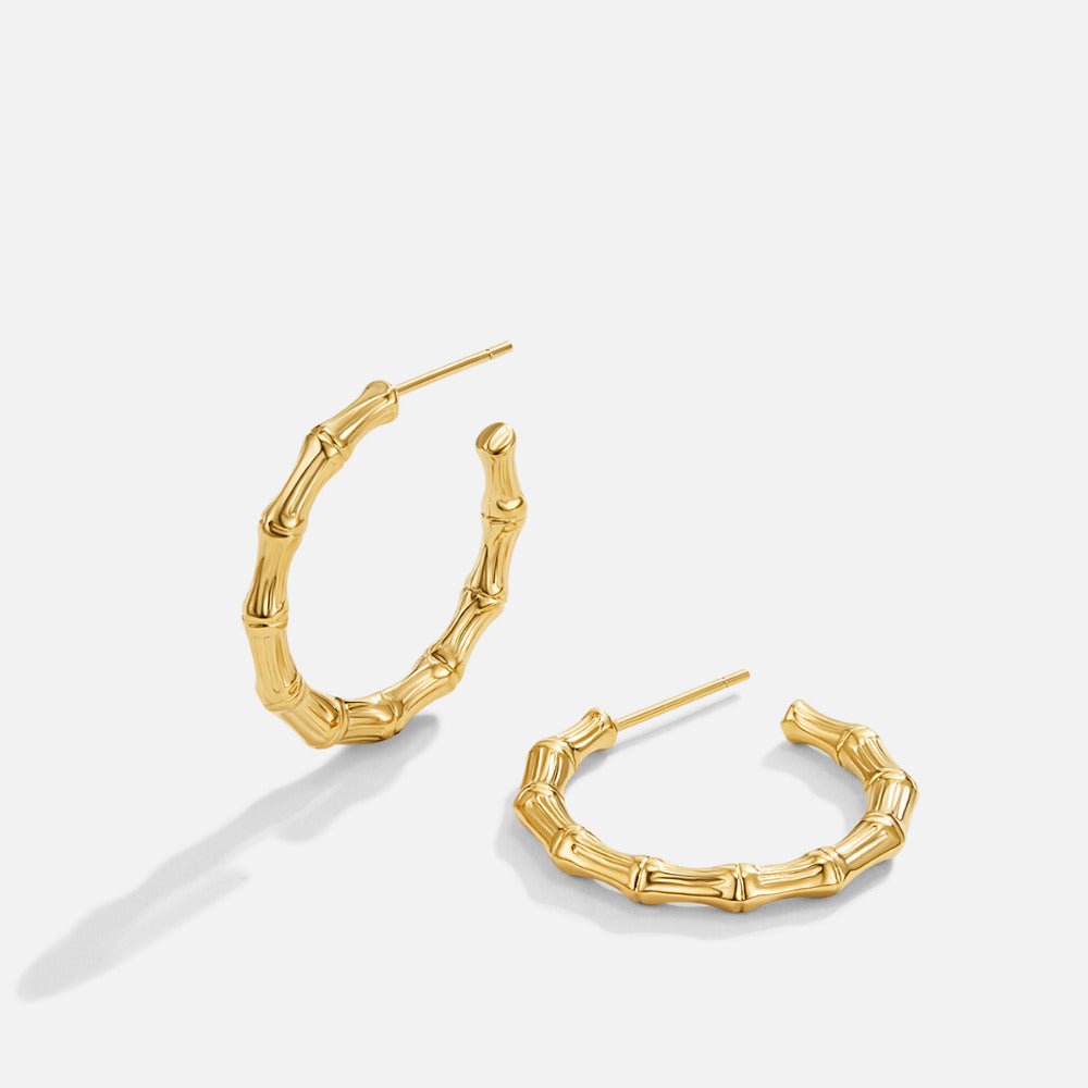 Classic Bamboo Hoop Earrings