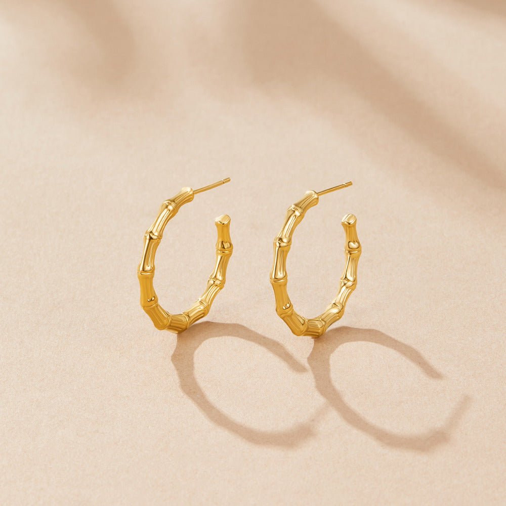 Classic Bamboo Hoop Earrings