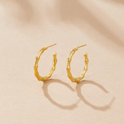 Classic Bamboo Hoop Earrings