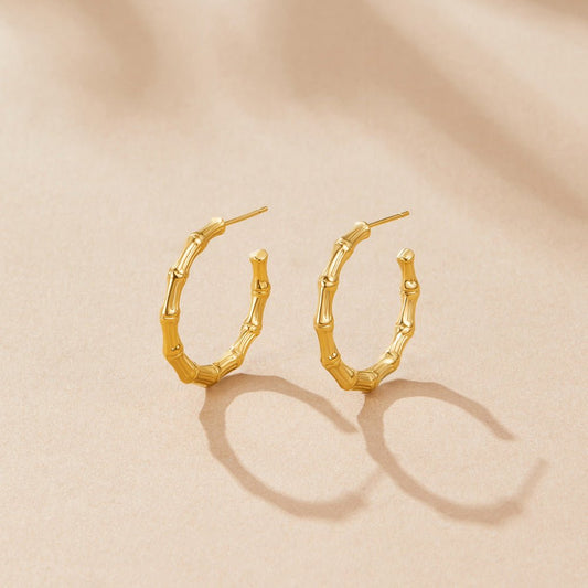 Classic Bamboo Hoop Earrings
