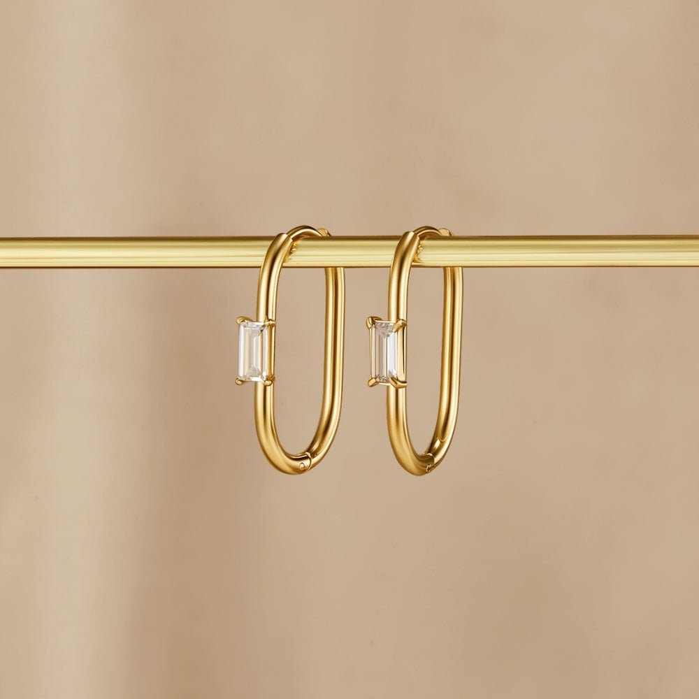 Diana Gold-Tone Crystal Hoop Earrings