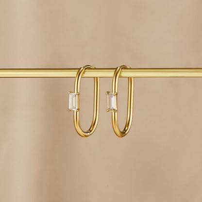 Diana Gold-Tone Crystal Hoop Earrings