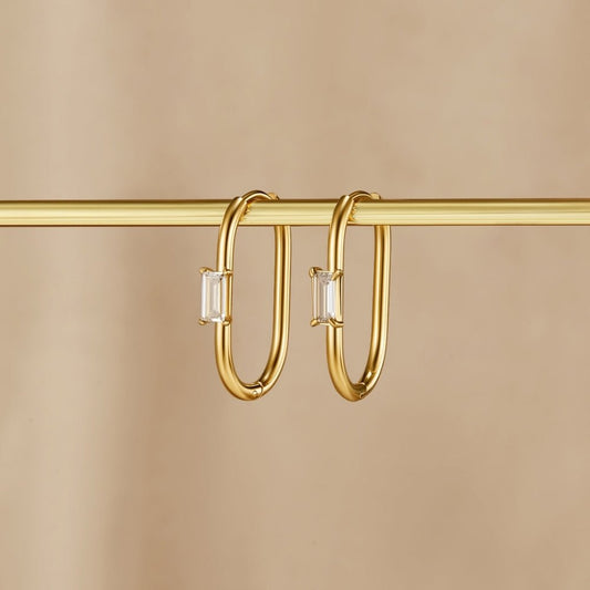 Diana Gold-Tone Crystal Hoop Earrings