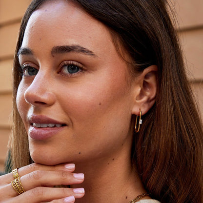 Diana Gold-Tone Crystal Hoop Earrings