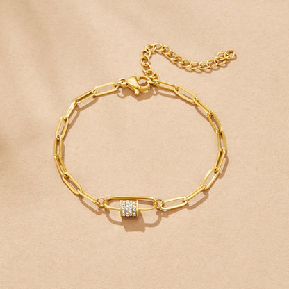 Crystal Paperclip Charm Bracelet Set