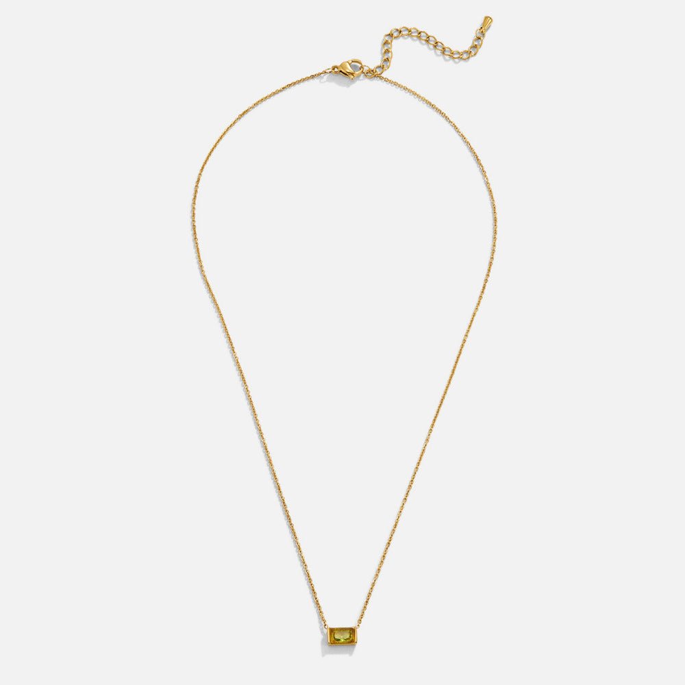 Green Crystal Pendant Necklace