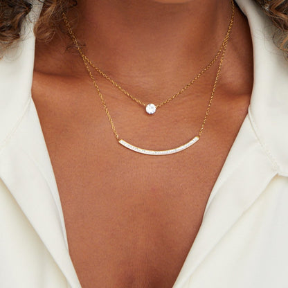 Dainty Layered Crystal Necklace