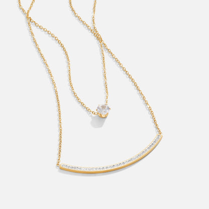 Dainty Layered Crystal Necklace