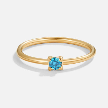 December Birthstone Gold-Tone Ring