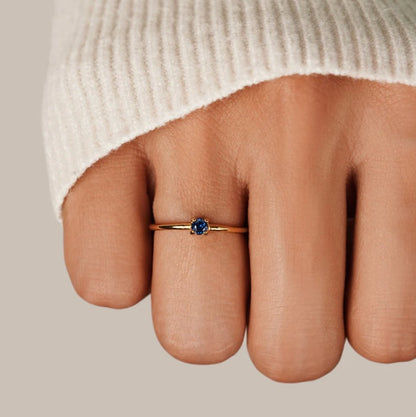 December Birthstone Gold-Tone Ring