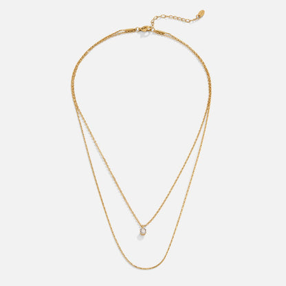 Dina Layered Gold-Tone Crystal Necklace