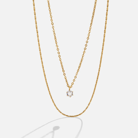 Dina Layered Gold-Tone Crystal Necklace