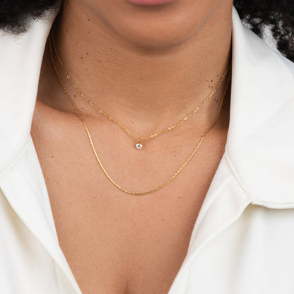 Dina Layered Gold-Tone Crystal Necklace