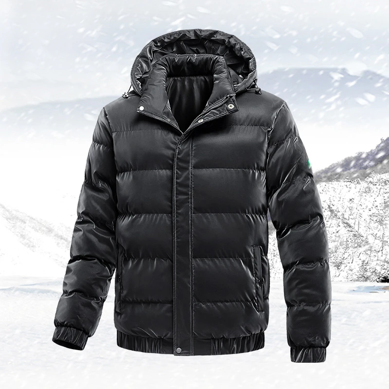 Men's Hooded Puffer Jacket – Cotton and Down Fill