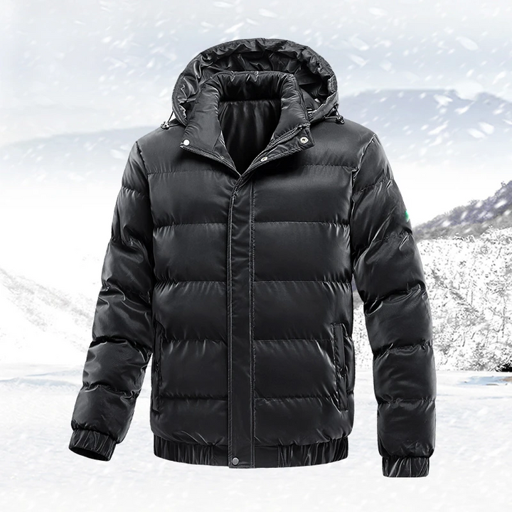 Men's Hooded Puffer Jacket – Cotton and Down Fill